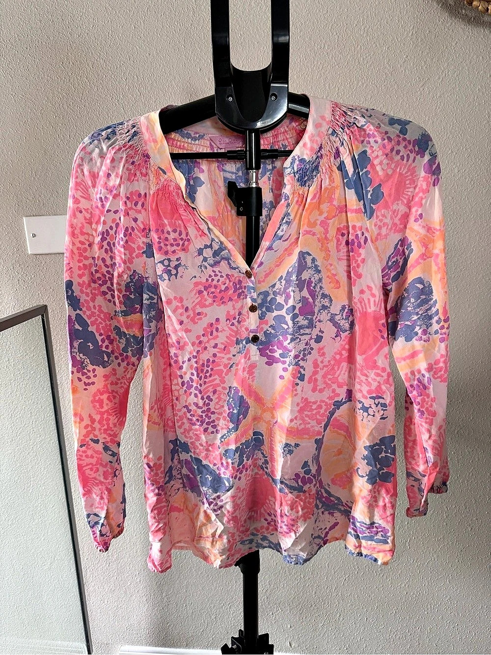 Lilly Pulitzer Elsa Silk Top Blouse